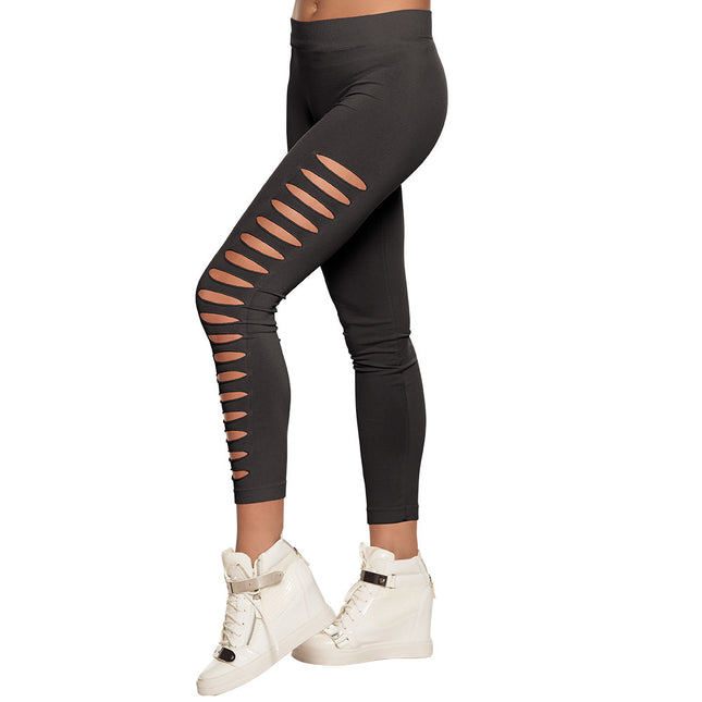 Schwarze Legging Löcher L-XL