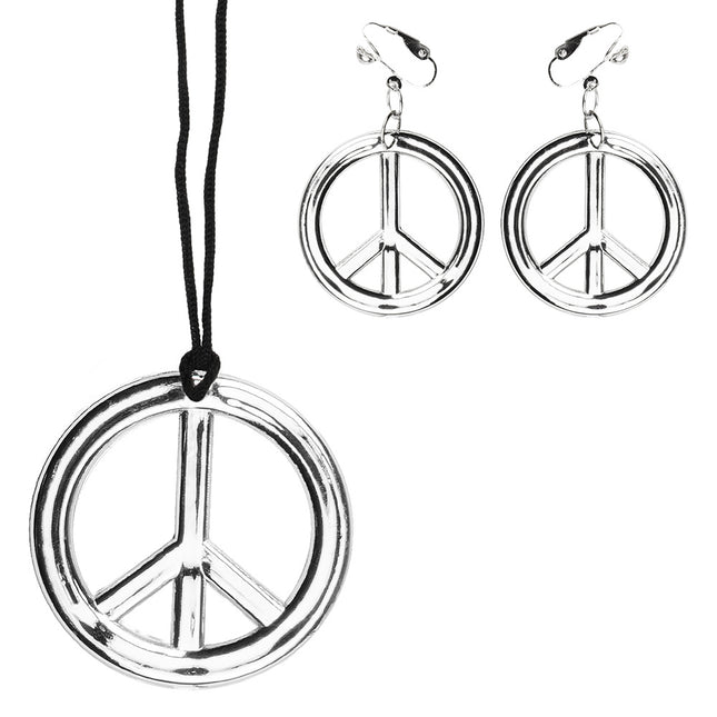 Hippie-Halsketten-Set mit Ohrringen