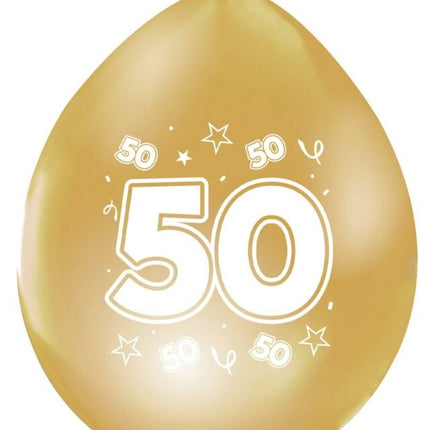 Goldene Ballons 50 Jahre Metallisch Doppelseitig 30cm 8Stück