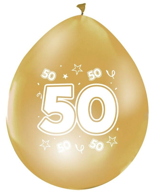 Goldene Ballons 50 Jahre Metallisch Doppelseitig 30cm 8Stück