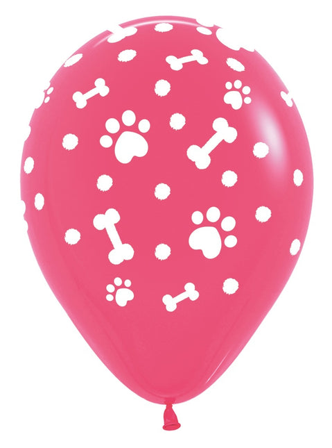 Ballons Paw Prints Girl Mix 30cm 25pcs