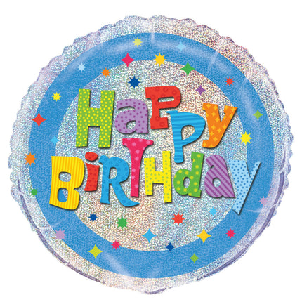 Heliumballon Happy Birthday Glitter 45cm leer