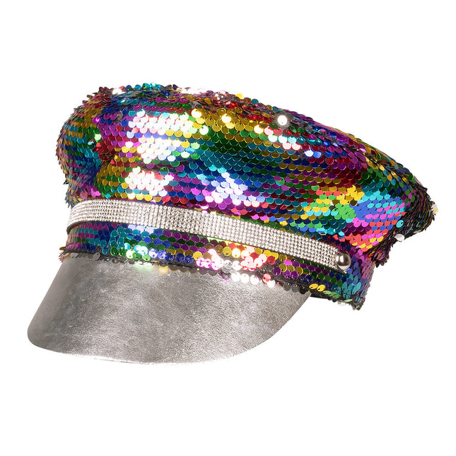 Kappe Reversible Regenbogen Silber