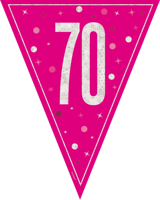 70 Jahre Girlande Rosa 2,5m