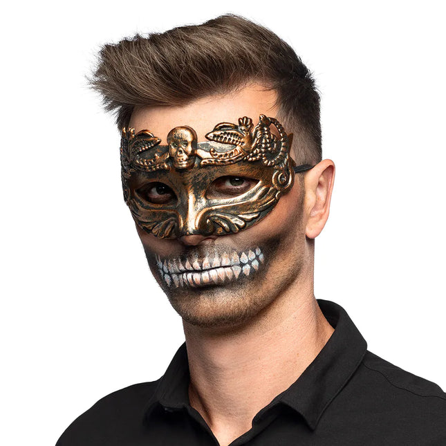 Halloween Augenmaske Brauner Kopf des Todes