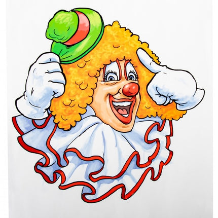 Fensteraufkleber Clown Grüner Hut 40cm