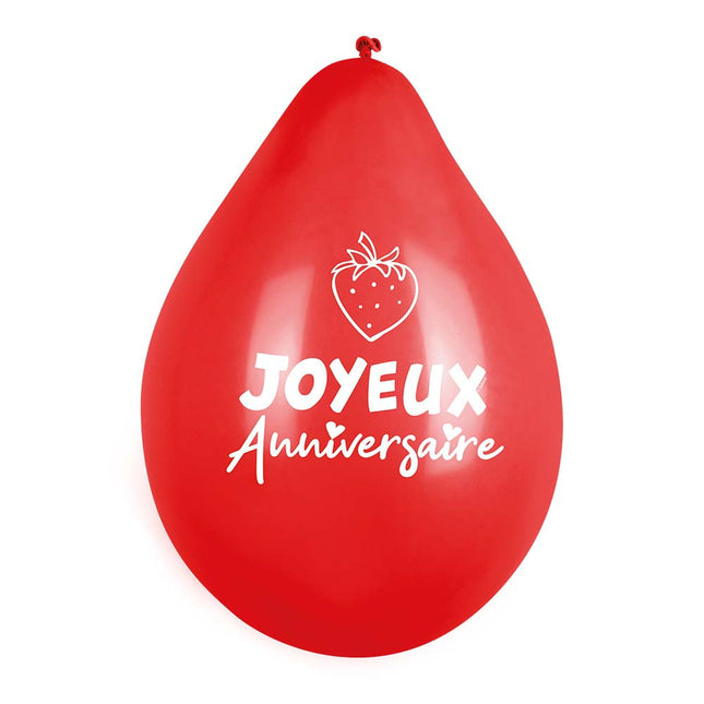 Luftballons Obst Joyeux Anniversaire 25cm 6Stk.