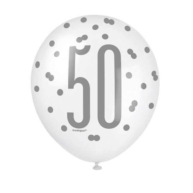 Ballons 50 Jahre Dots 30cm 6Stück