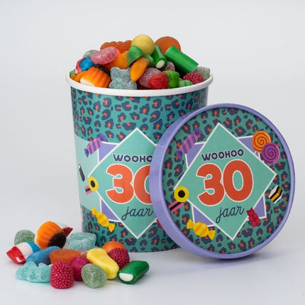 Buntes Bonbon-Tablett 30 Jahre 12cm