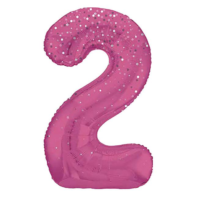 2 Jahre Figur Ballon Pink Dots 86cm