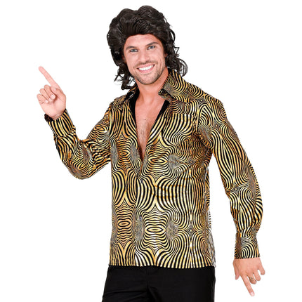 Disco 70S Bluse Gold Männer