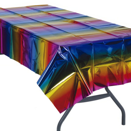 Bunte Tischdecke Metallic 2,74m