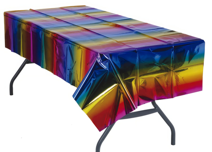 Bunte Tischdecke Metallic 2,74m