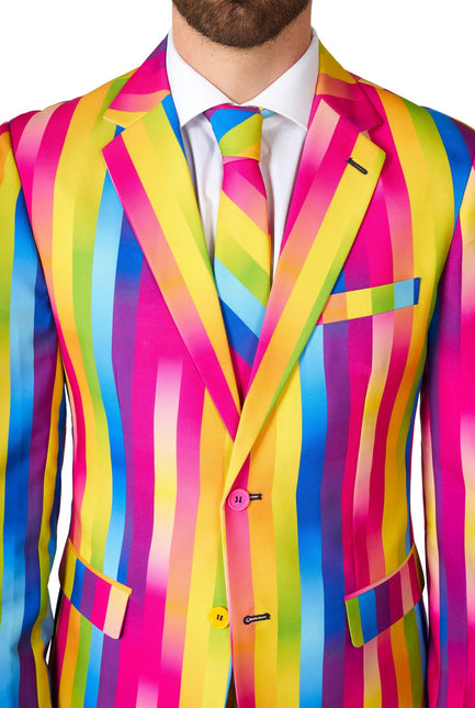 Regenbogen Streifen Anzug Männer OppoSuits