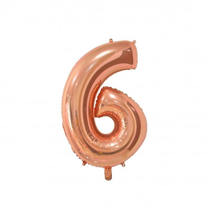 Folienballon Figur 6 Rose Gold 66cm