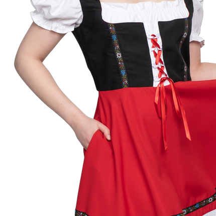 Oktoberfest Dirndl Kleid Oktoberfest Schwarz Rot Damen