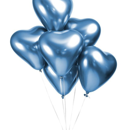 Herz Ballons Blau 30cm 6Stk