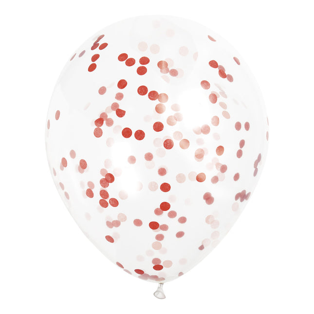 Konfetti Ballons Rot 40cm 6Stk