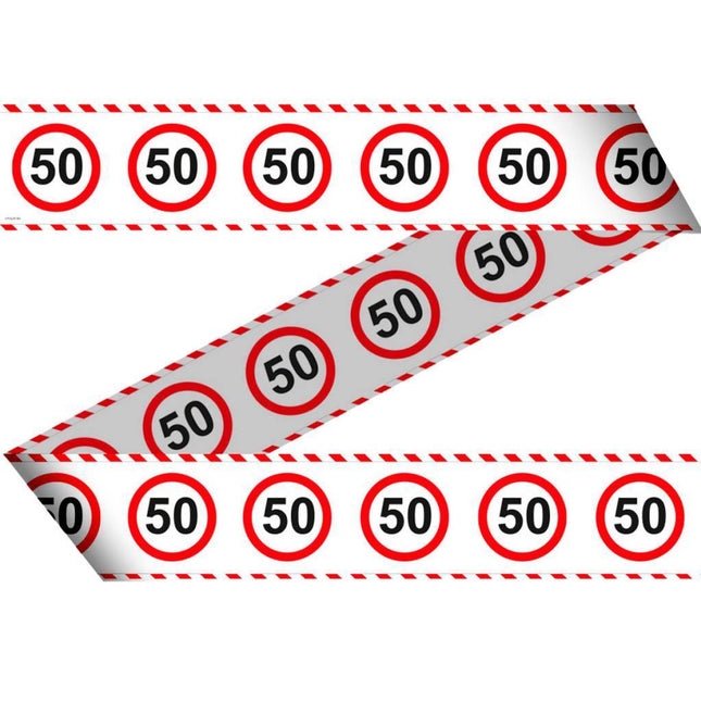 Absperrband 50 Jahre Verkehrszeichen 15m
