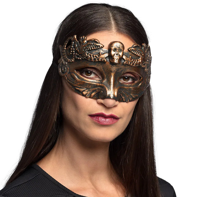 Halloween Augenmaske Brauner Kopf des Todes