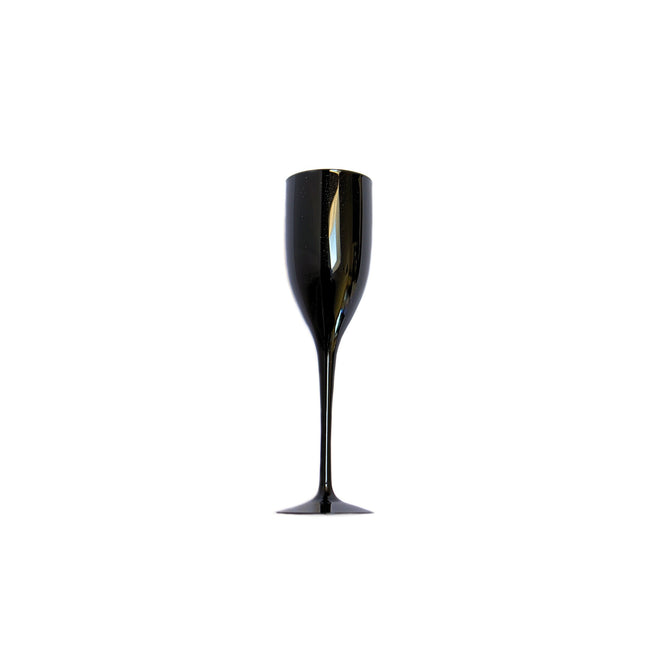 Champagnergläser Schwarz Wiederverwendbar 150ml 4Stk