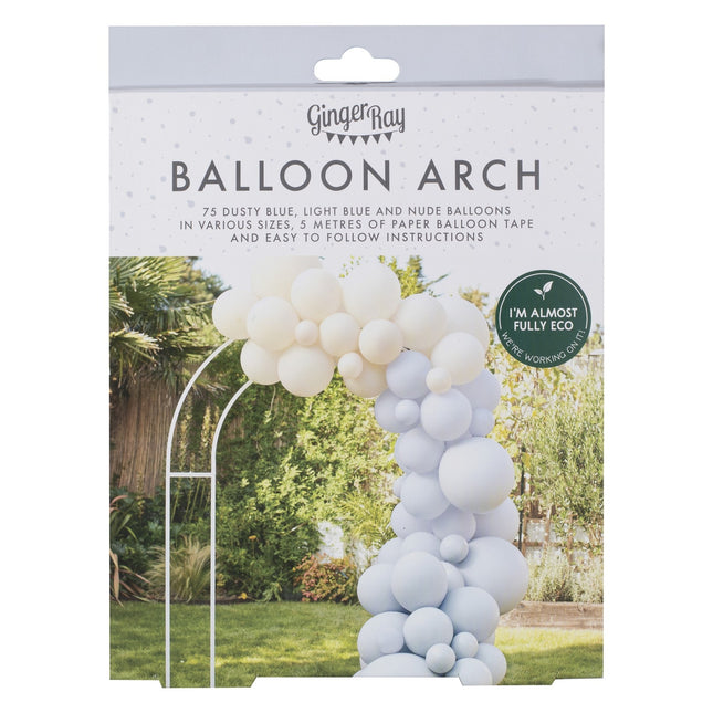 Blau Weiß Creme Ballonbogen DIY Set