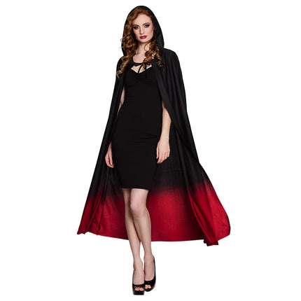 Halloween Cape Schwarz Rot 1.7m