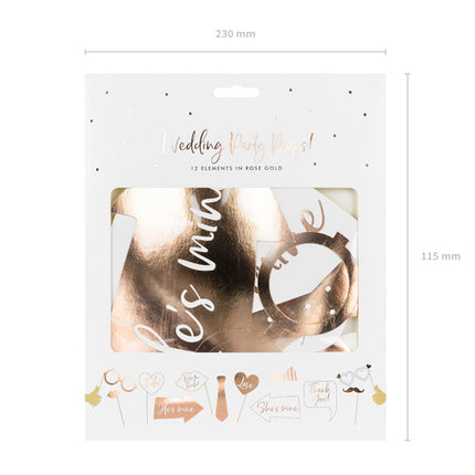 Photobooth Hochzeit Rose Gold 12pcs