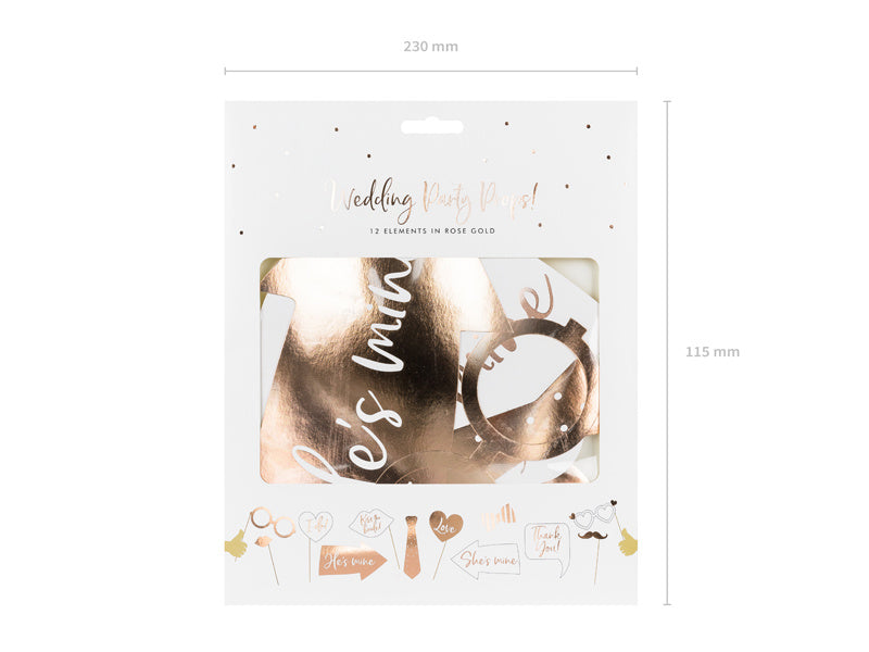 Photobooth Hochzeit Rose Gold 12pcs