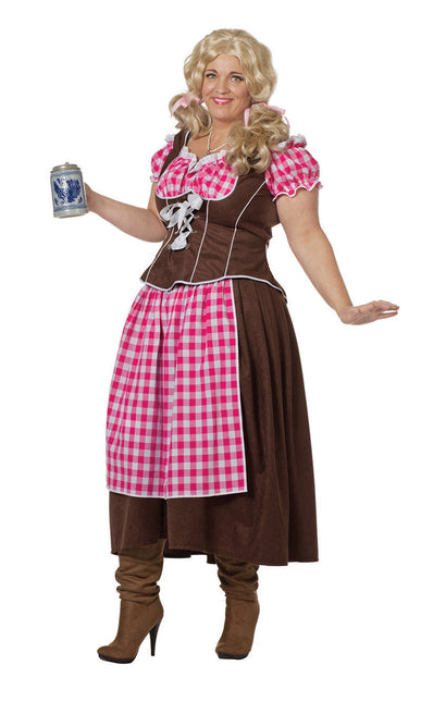 Rosa Dirndlkleid Oktoberfest Damen Lang