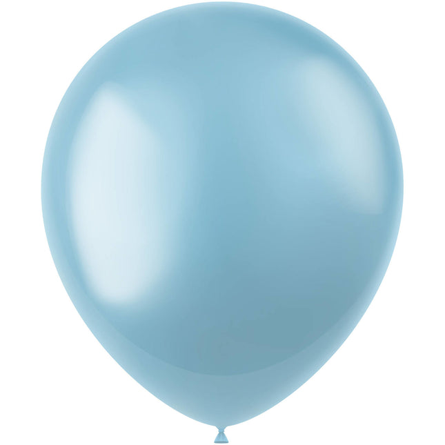 Hellblaue Ballons Metallic Himmelblau 33cm 10Stk