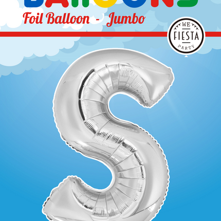 Folienballon Buchstabe S Silber XL 102cm leer