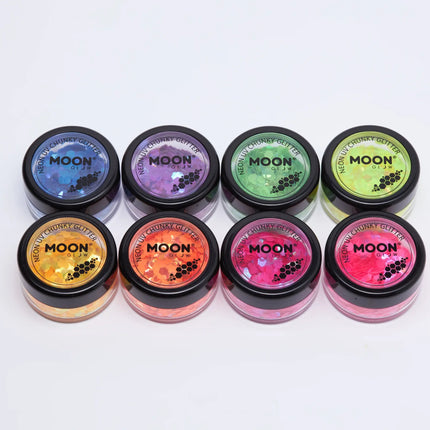 Moon Glow Neon UV Chunky Glitter Gelb 3g