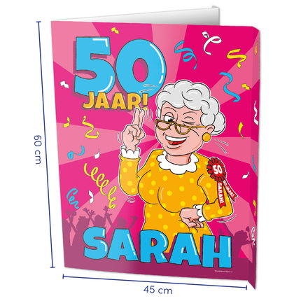 Fensterschild Sarah 50 Jahre 60cm