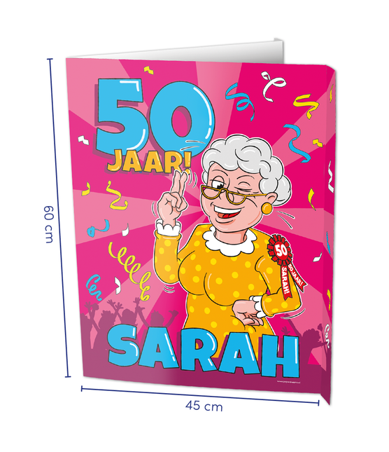 Fensterschild Sarah 50 Jahre 60cm