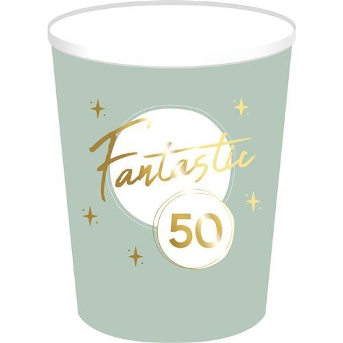 50 Jahre Becher Grün Gold 250ml 8 Stück