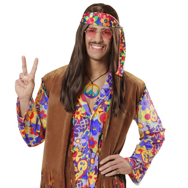 Bunte Hippie-Halskette Regenbogen