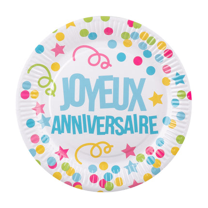 Joyeux Anniversaire Teller 23cm 6 Stk.