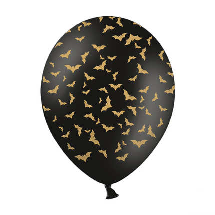 Halloween Ballons Fledermaus Schwarz 30cm 6Stk.