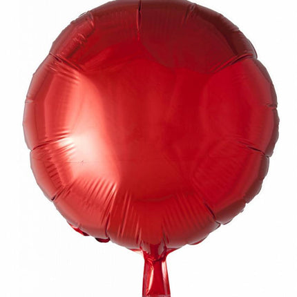 Helium Ballon Rund Rot 46cm Leer