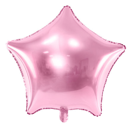 Heliumballon Star Light Pink Leer 48cm