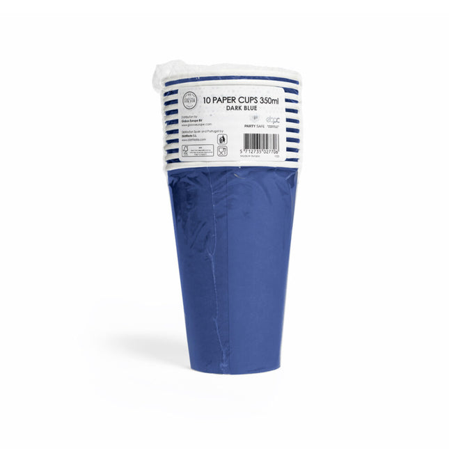 Dunkelblaue Becher Papier 350ml 10 Stk.