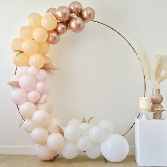 Weiß Pfirsich Rose Gold Ballonbogen Set