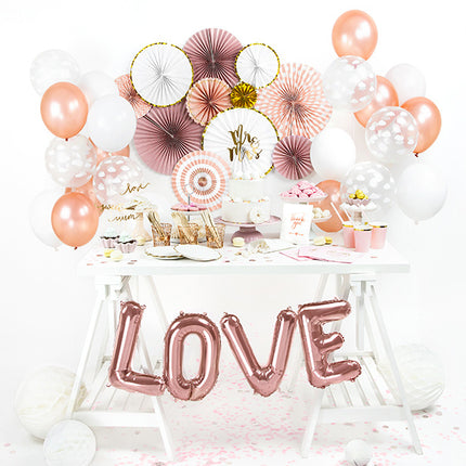 Buchstaben-Ballon-Set Liebe Rose Gold Leer 1,4m