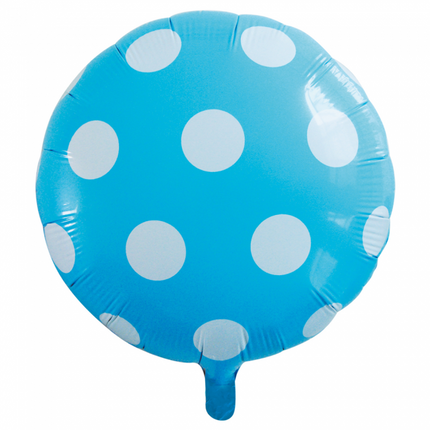 Helium Ballon Dots Hellblau 45cm Leer