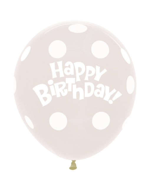 Luftballons Geburtstag Dots Clear 45cm 25pcs