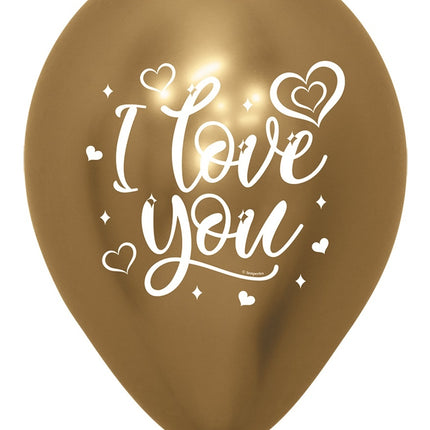 Ballons I Love You Sparkly Reflex Mix 30cm 25pcs