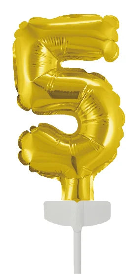 Gold Tortenaufleger 5 Jahre Folienballon 12,5cm