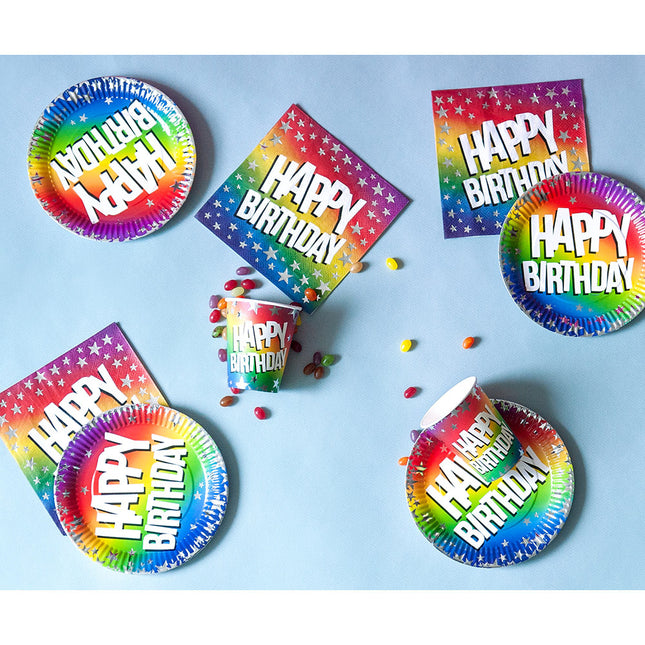 Bunte Happy Birthday Servietten 33cm 20Stück