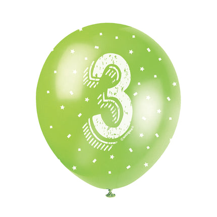 Ballons 3 Jahre Konfetti 30cm 5Stück